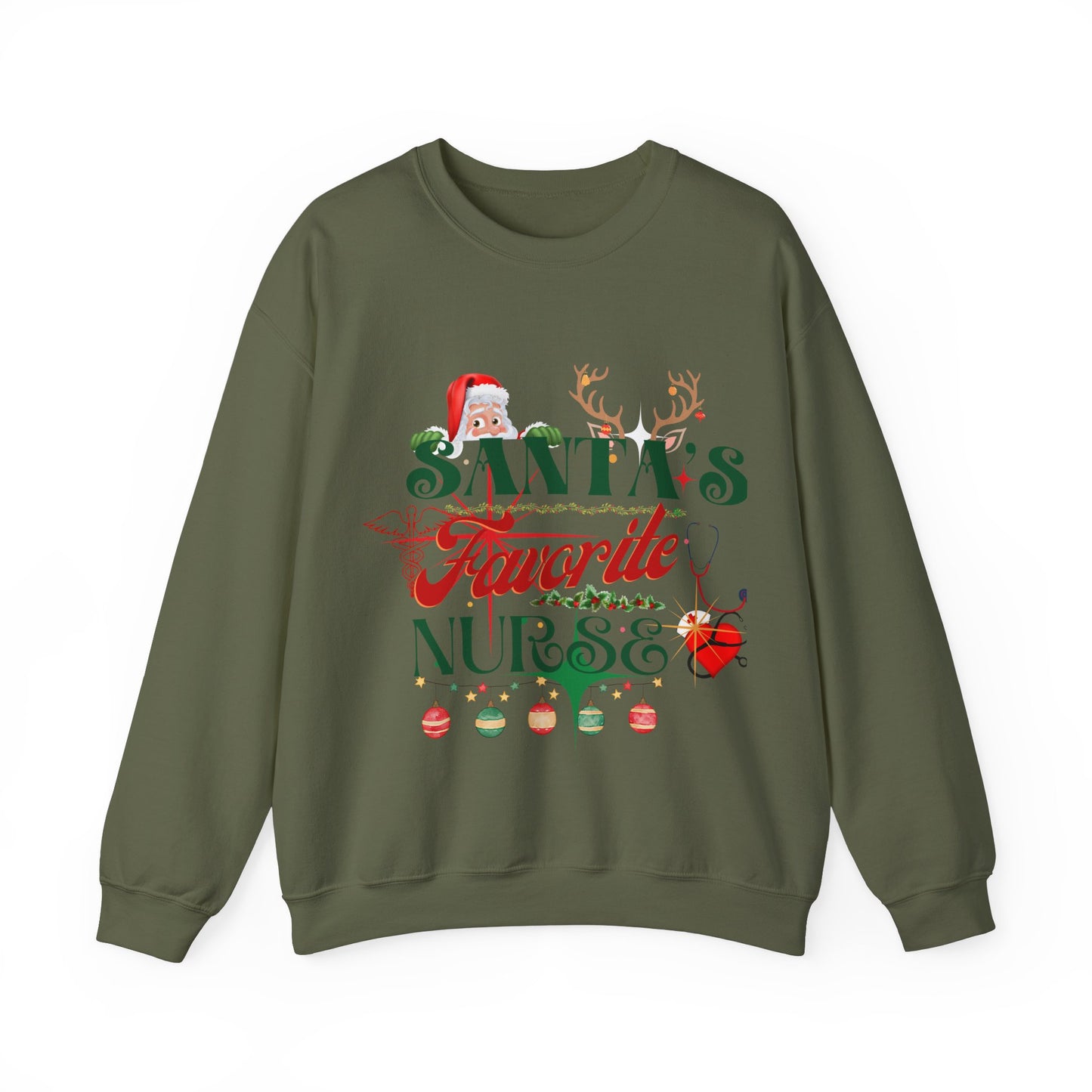 Christmas Holiday Santa Favorite Nurse Unisex Sweatshirt.