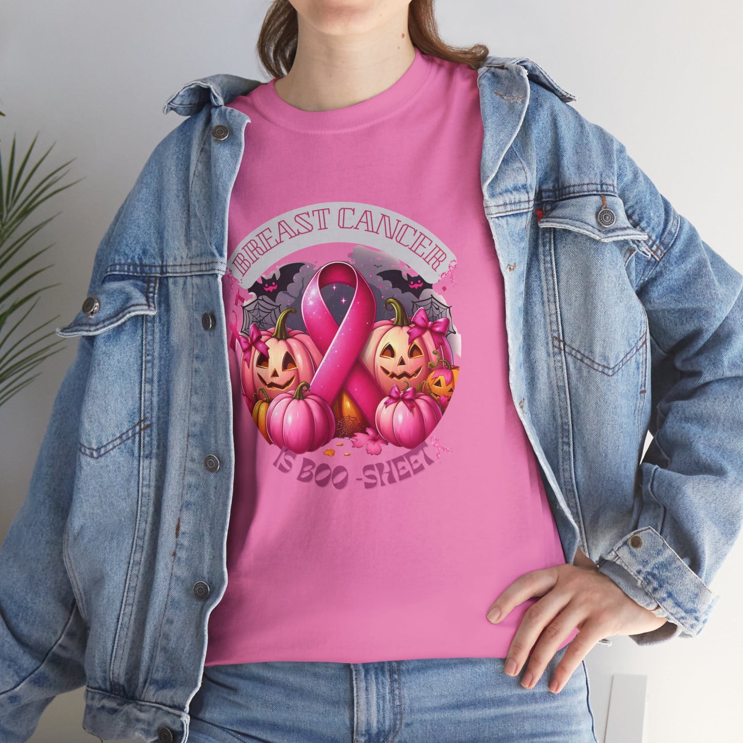 Breast Cancer Boo Sheet Unisex Heavy Cotton Tee