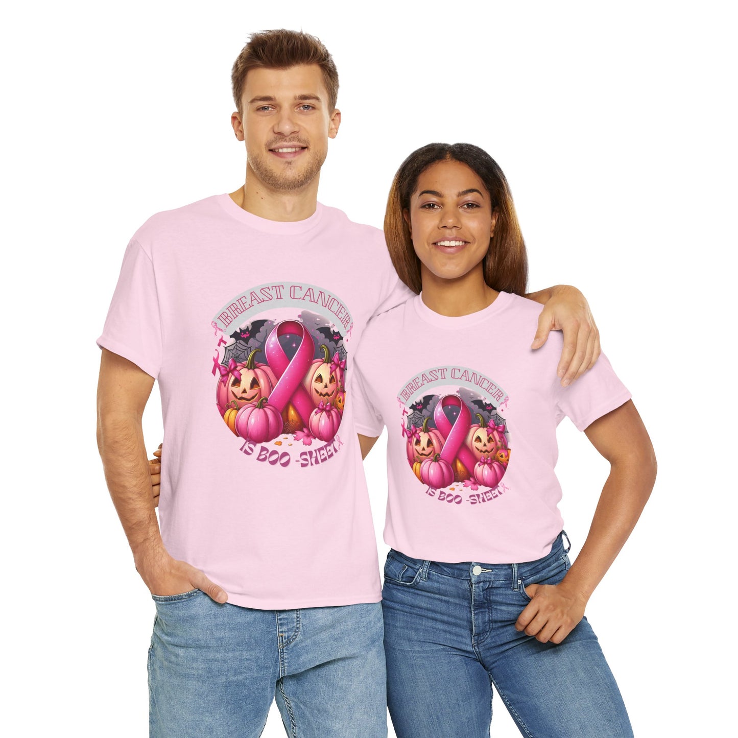 Breast Cancer Boo Sheet Unisex Heavy Cotton Tee