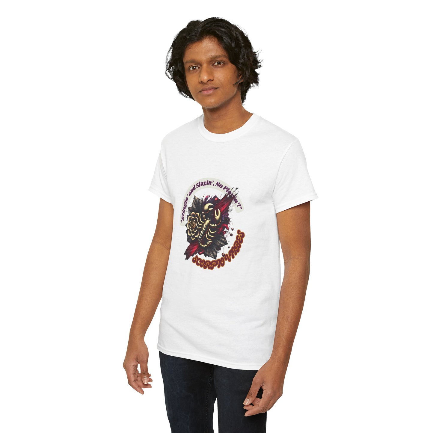 Scorpio Stinging and Slaying T- Shirt Unisex Heavy Cotton Tee