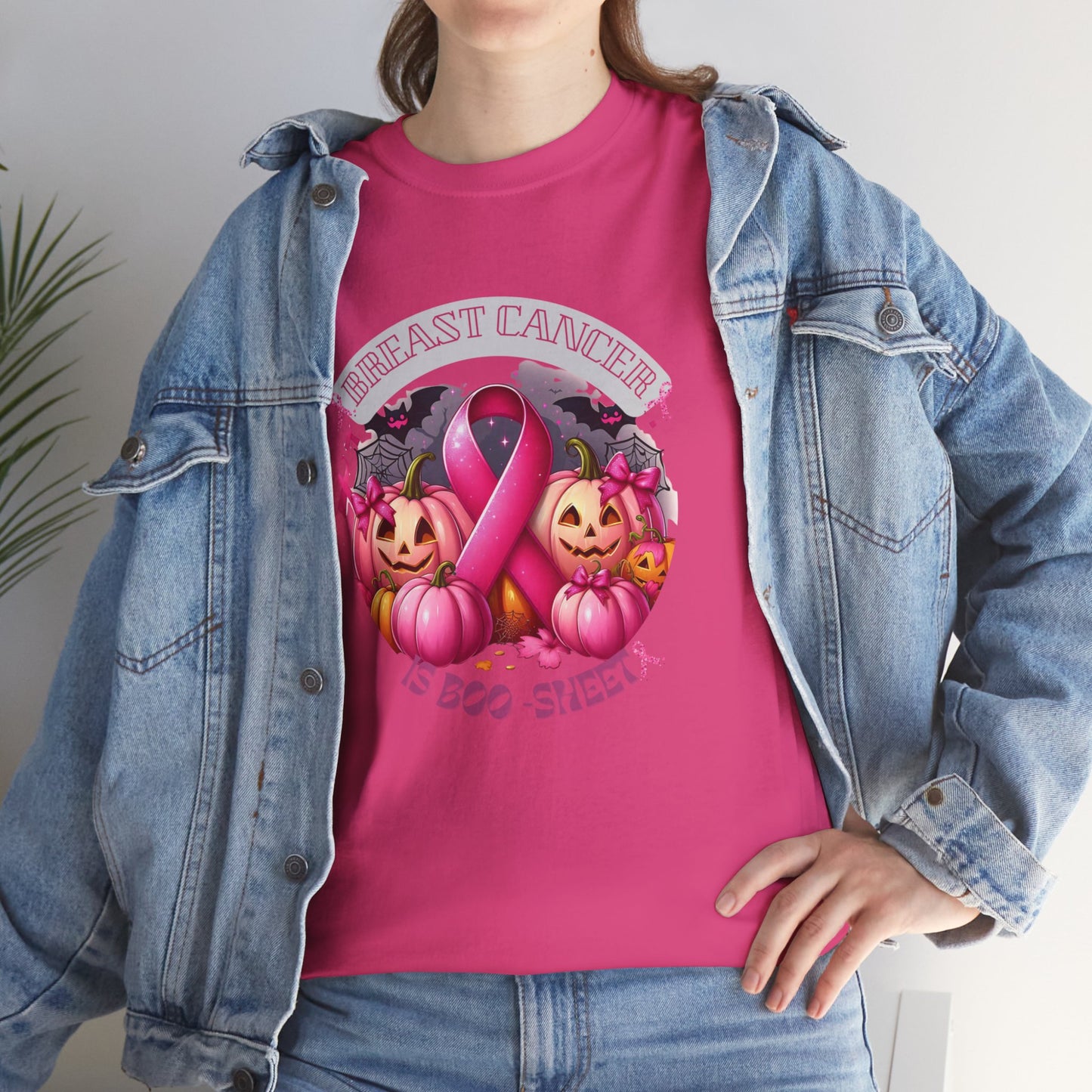 Breast Cancer Boo Sheet Unisex Heavy Cotton Tee