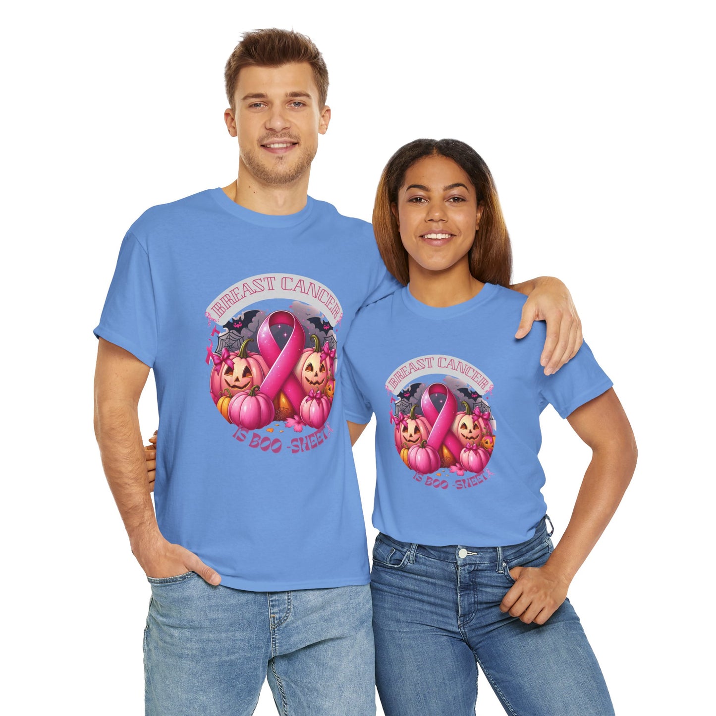 Breast Cancer Boo Sheet Unisex Heavy Cotton Tee