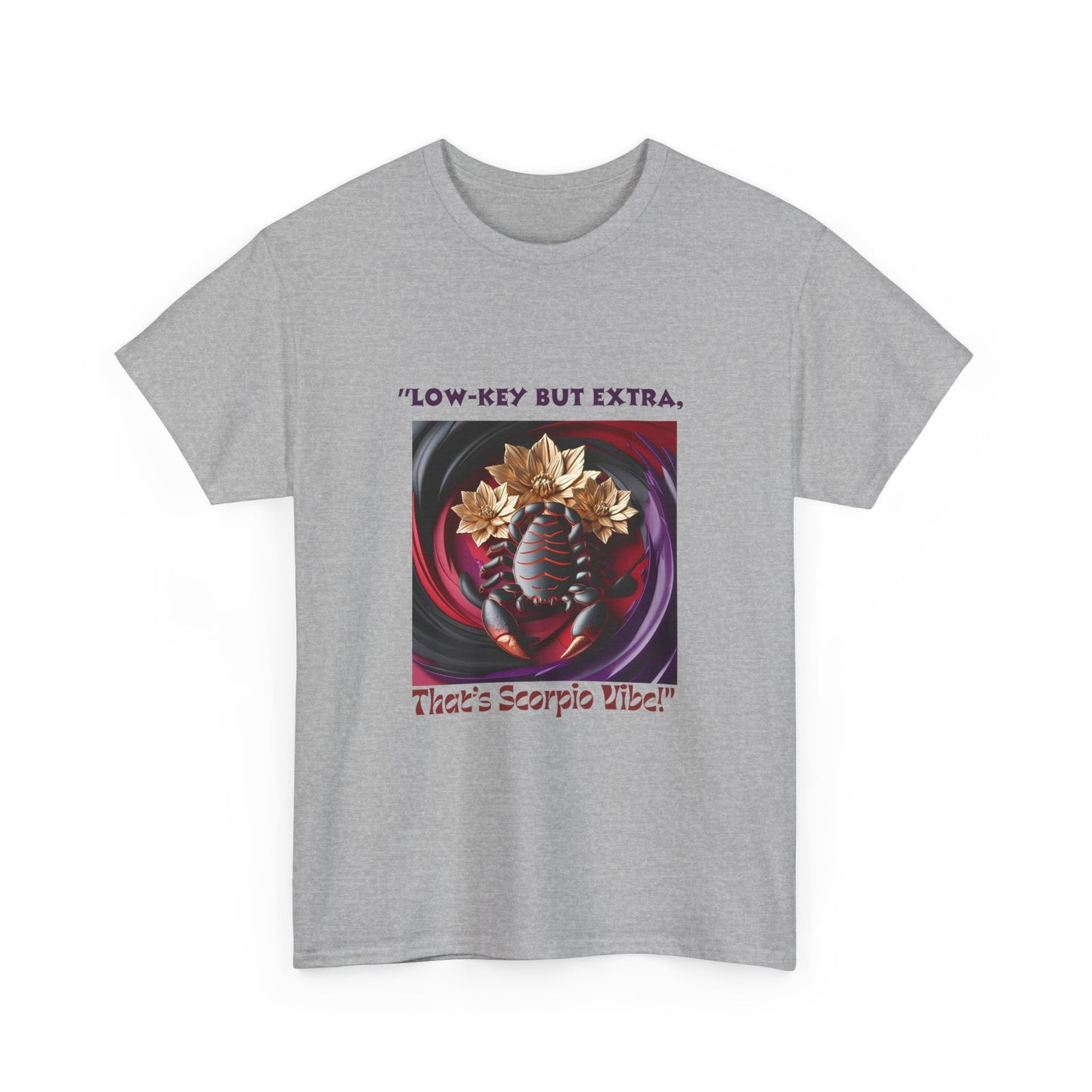 Scorpio Low Key T- Shirt Unisex Heavy Cotton Tee