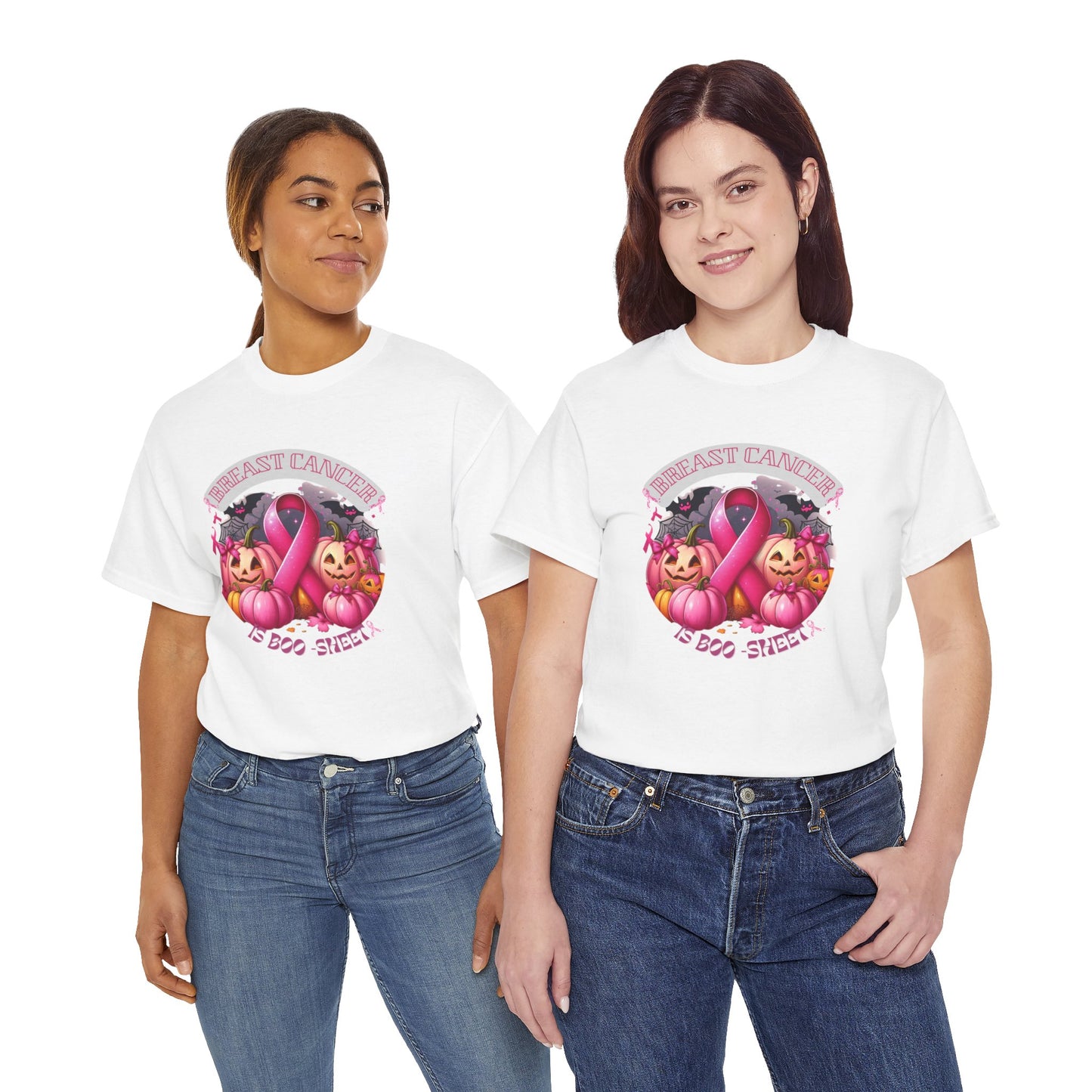 Breast Cancer Boo Sheet Unisex Heavy Cotton Tee