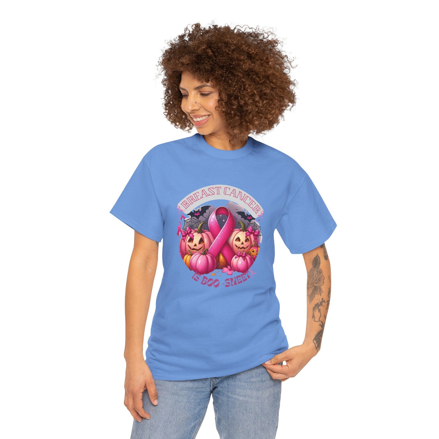 Breast Cancer Boo Sheet Unisex Heavy Cotton Tee