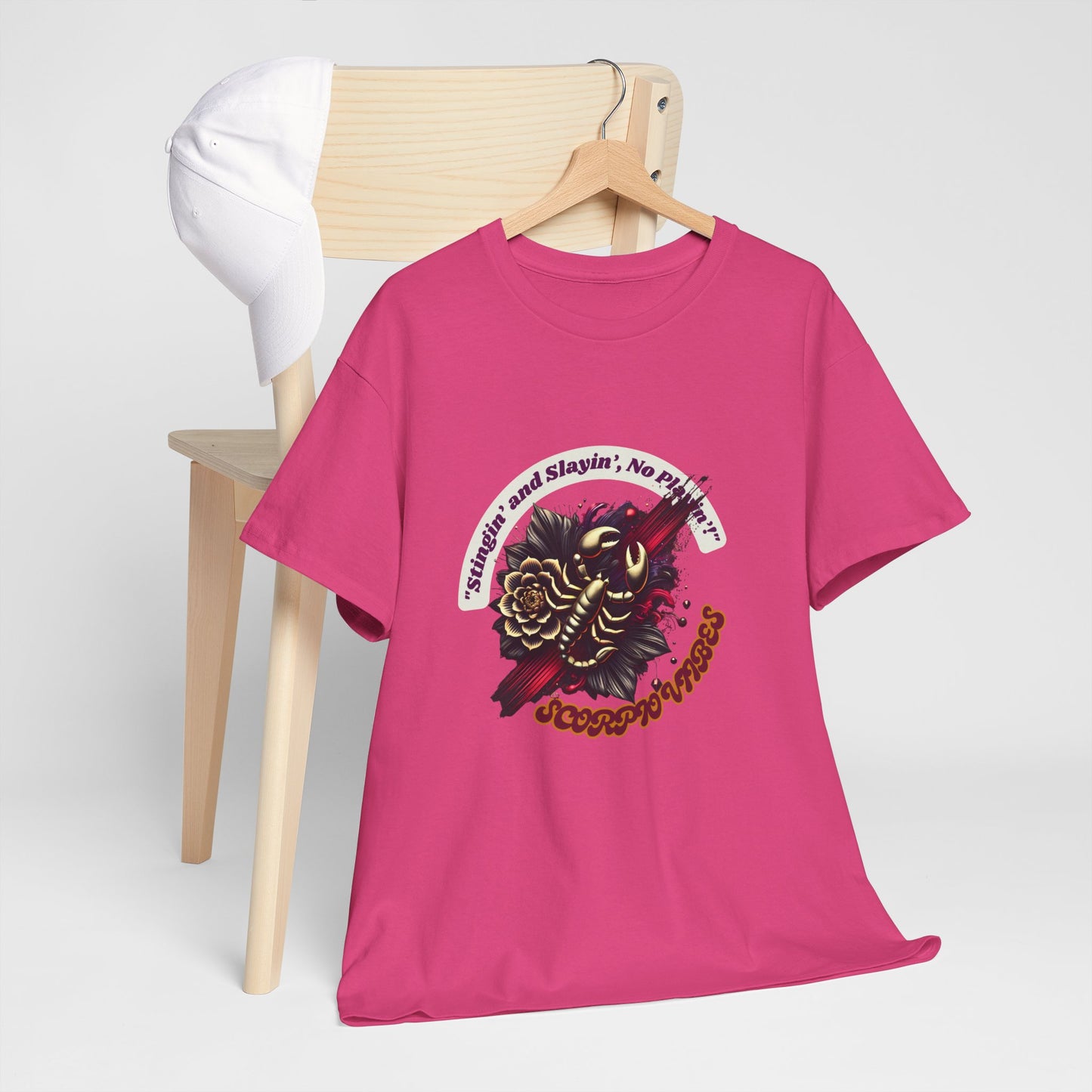 Scorpio Stinging and Slaying T- Shirt Unisex Heavy Cotton Tee