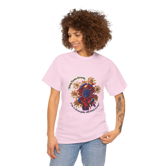 Scorpio Sting Game Strong T- Shirt Unisex Heavy Cotton Tee