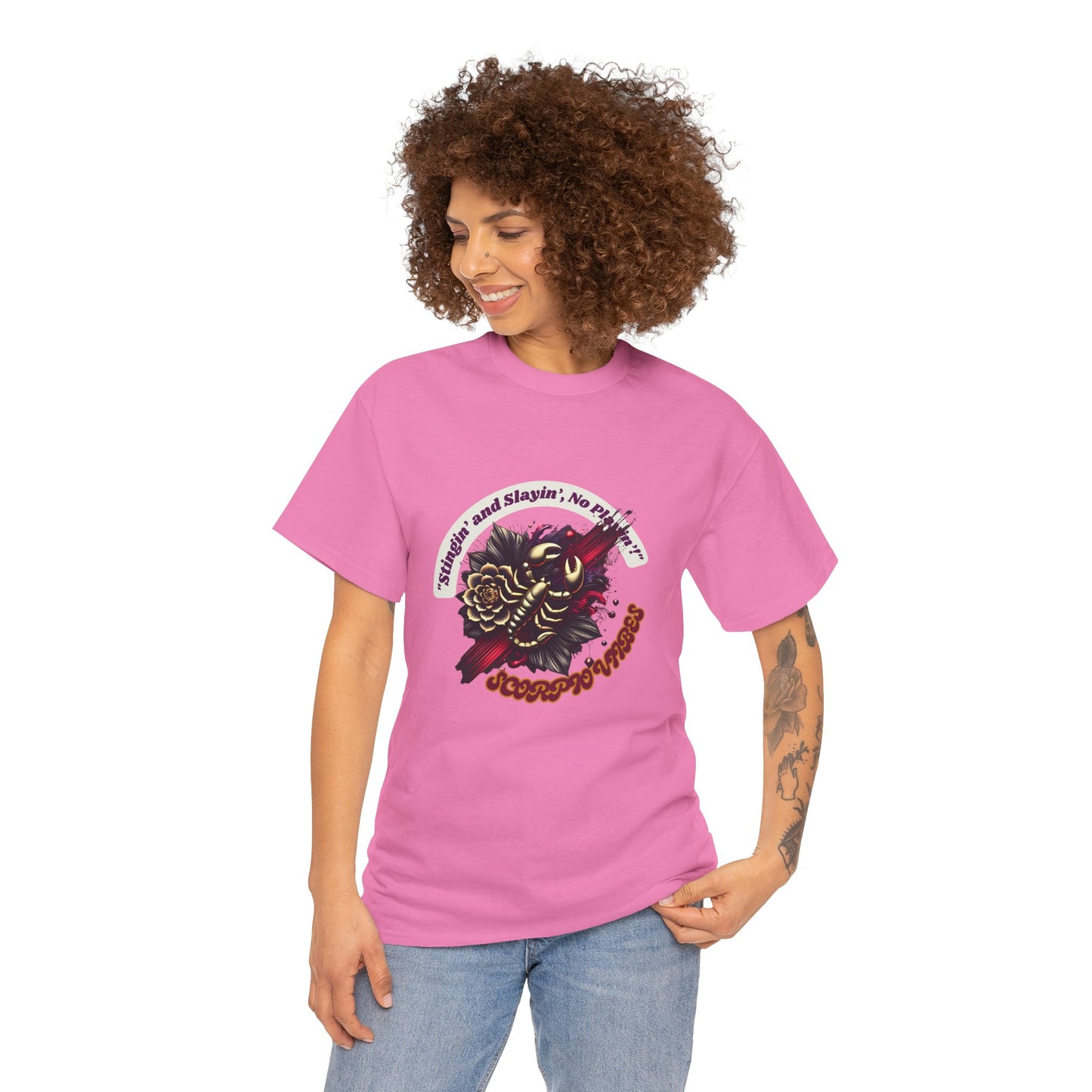 Scorpio Stinging and Slaying T- Shirt Unisex Heavy Cotton Tee