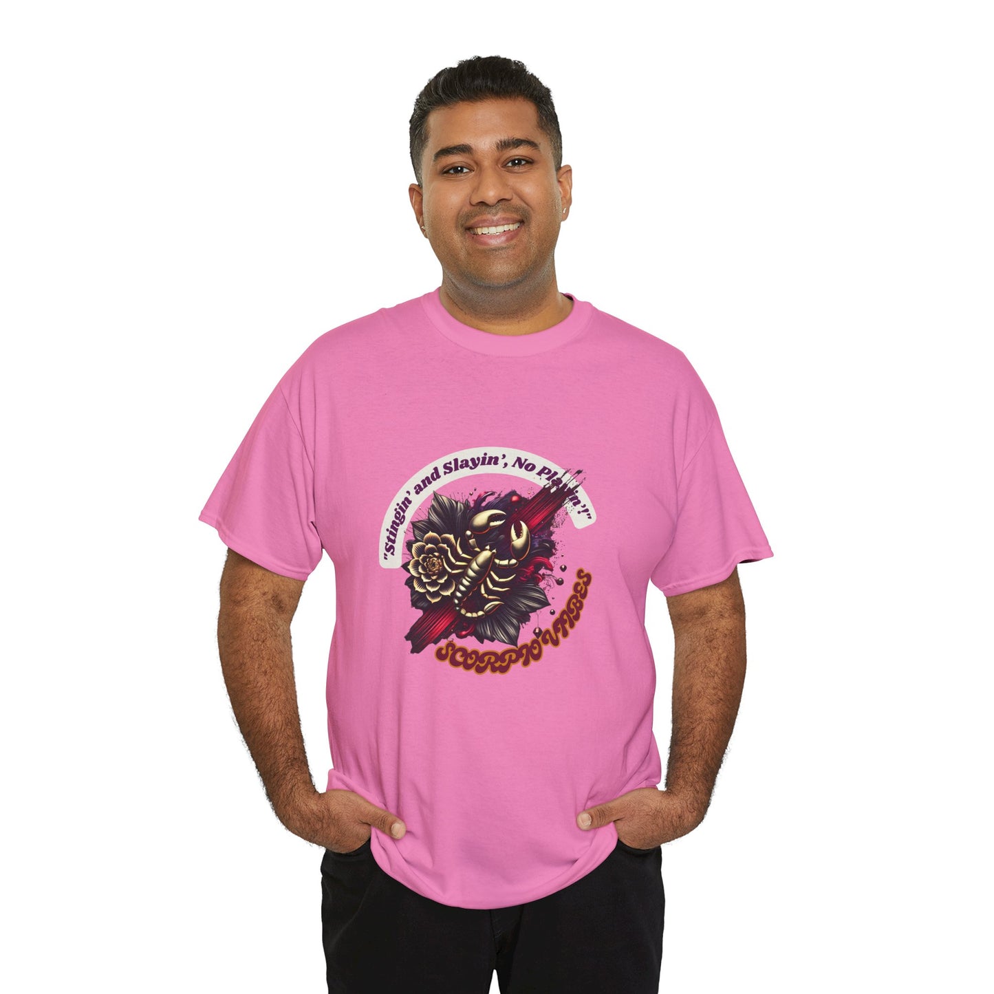 Scorpio Stinging and Slaying T- Shirt Unisex Heavy Cotton Tee