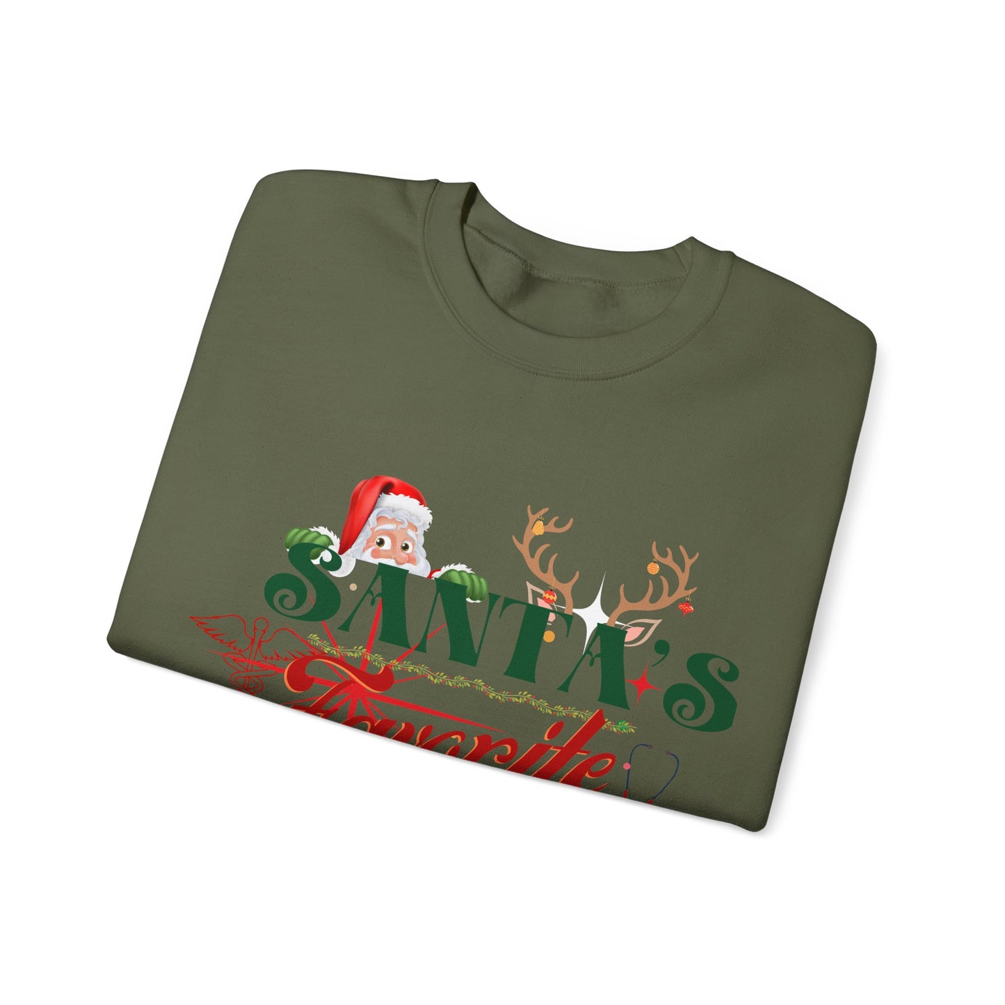 Christmas Holiday Santa Favorite Nurse Unisex Sweatshirt.