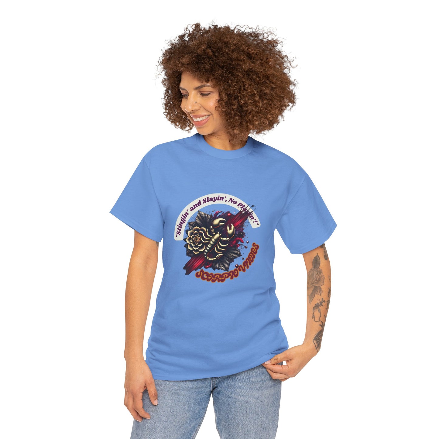 Scorpio Stinging and Slaying T- Shirt Unisex Heavy Cotton Tee