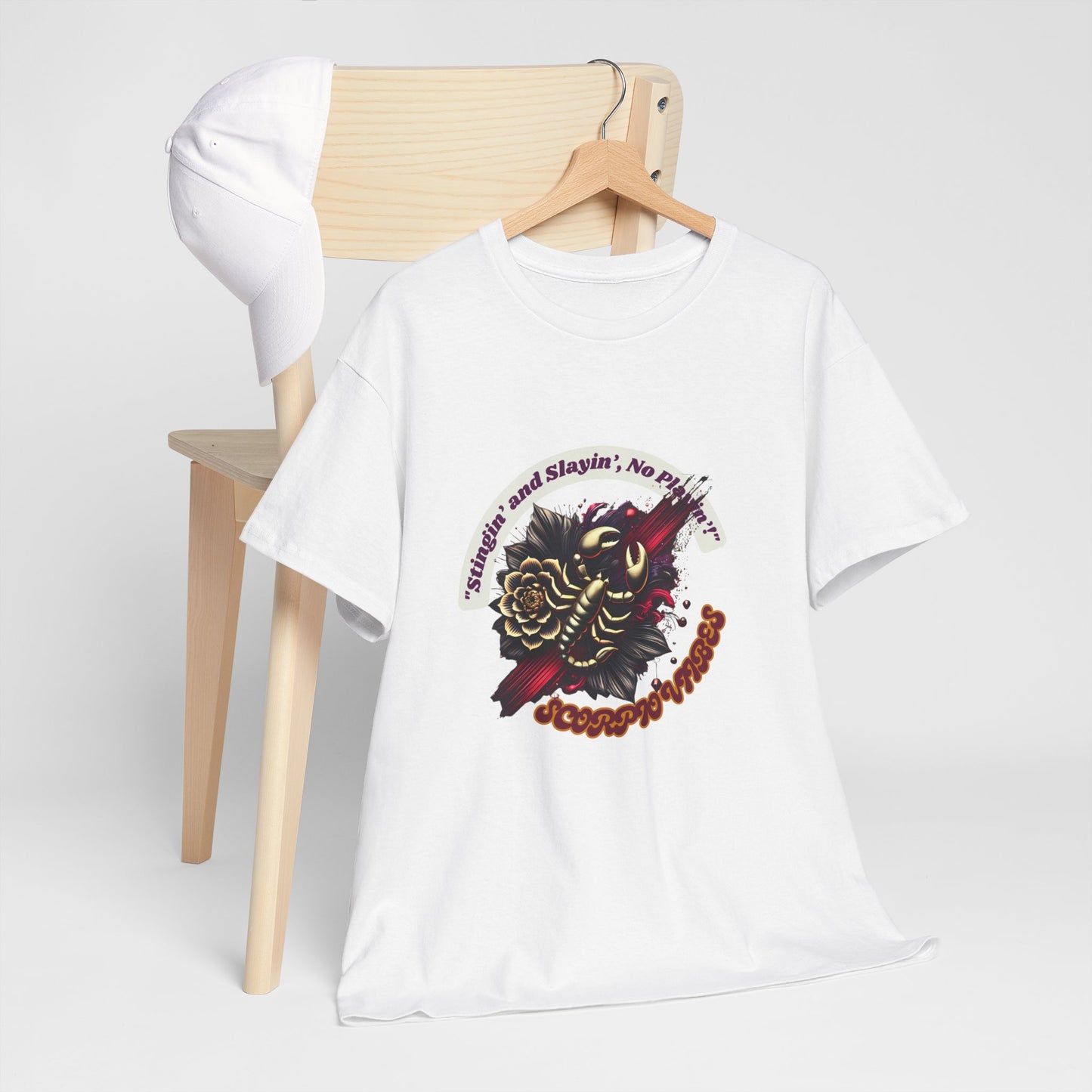 Scorpio Stinging and Slaying T- Shirt Unisex Heavy Cotton Tee