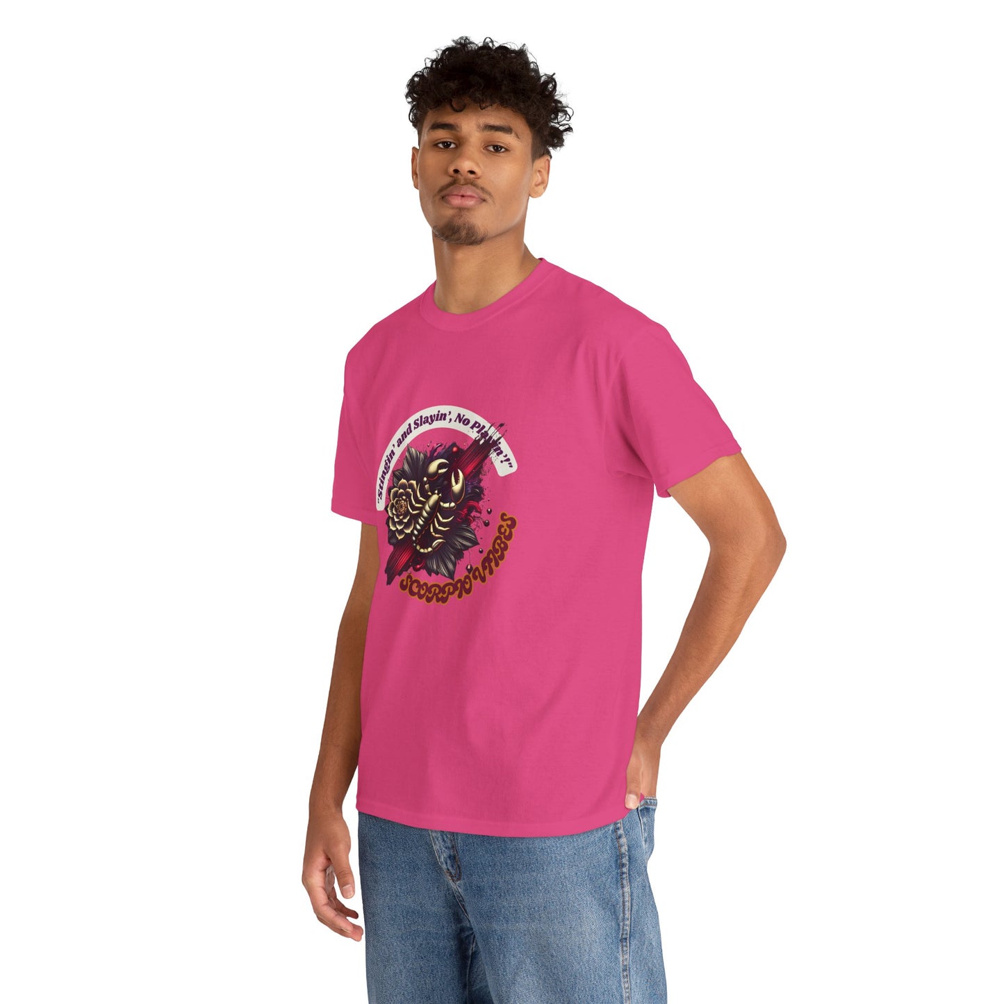 Scorpio Stinging and Slaying T- Shirt Unisex Heavy Cotton Tee