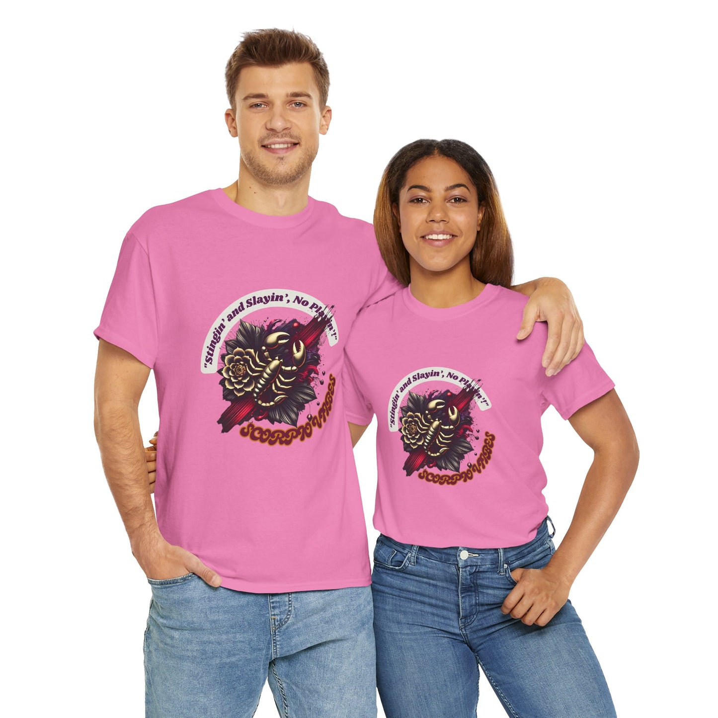 Scorpio Stinging and Slaying T- Shirt Unisex Heavy Cotton Tee