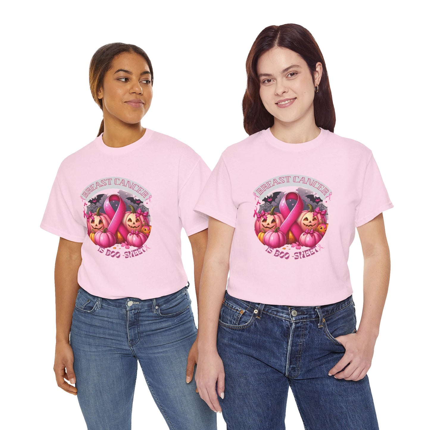 Breast Cancer Boo Sheet Unisex Heavy Cotton Tee