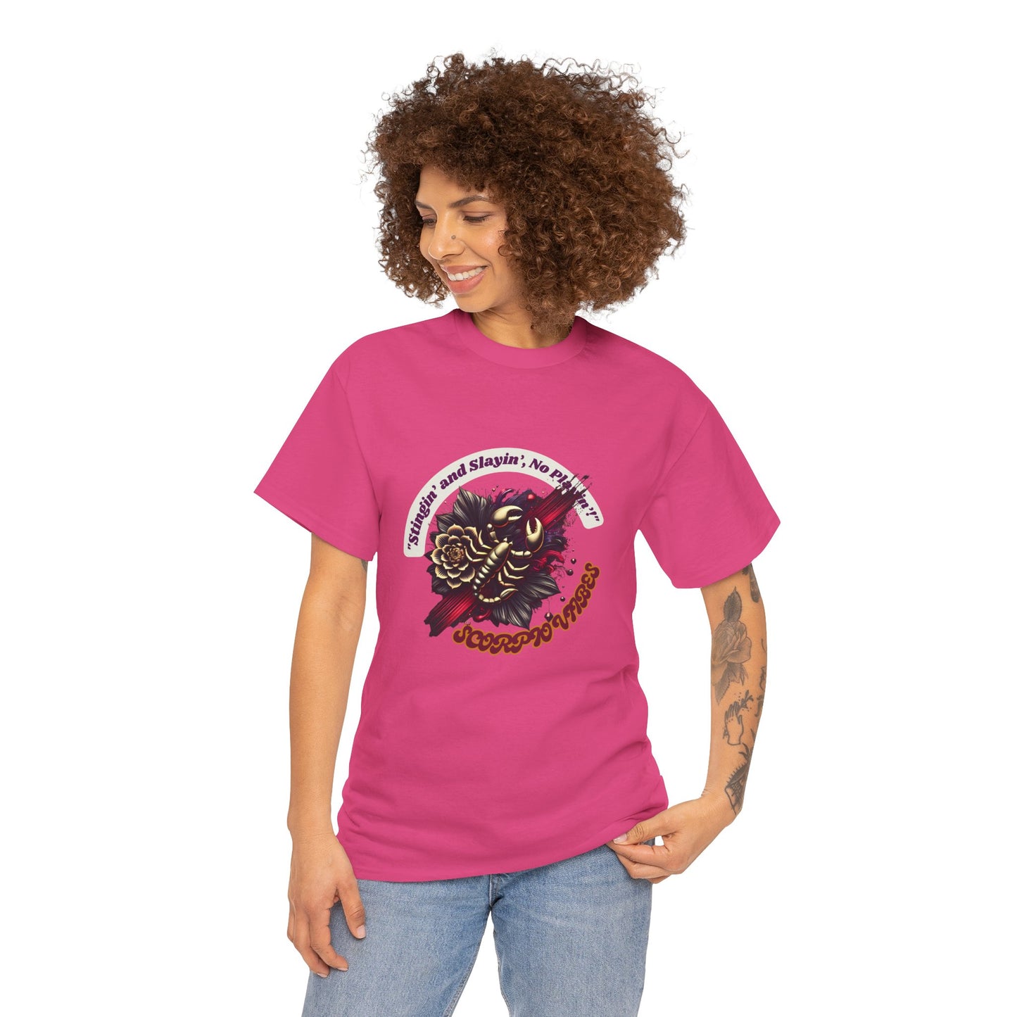 Scorpio Stinging and Slaying T- Shirt Unisex Heavy Cotton Tee