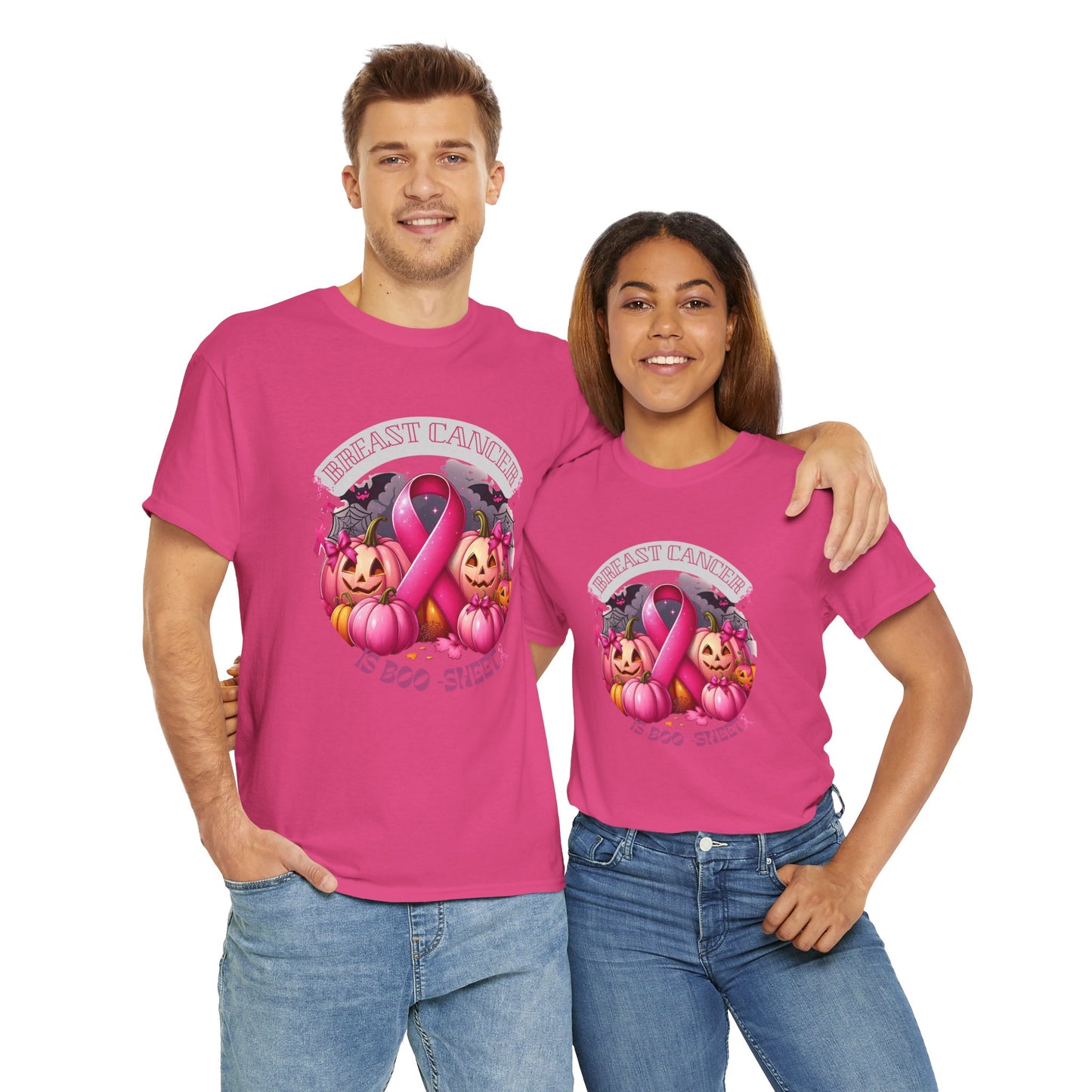 Breast Cancer Boo Sheet Unisex Heavy Cotton Tee