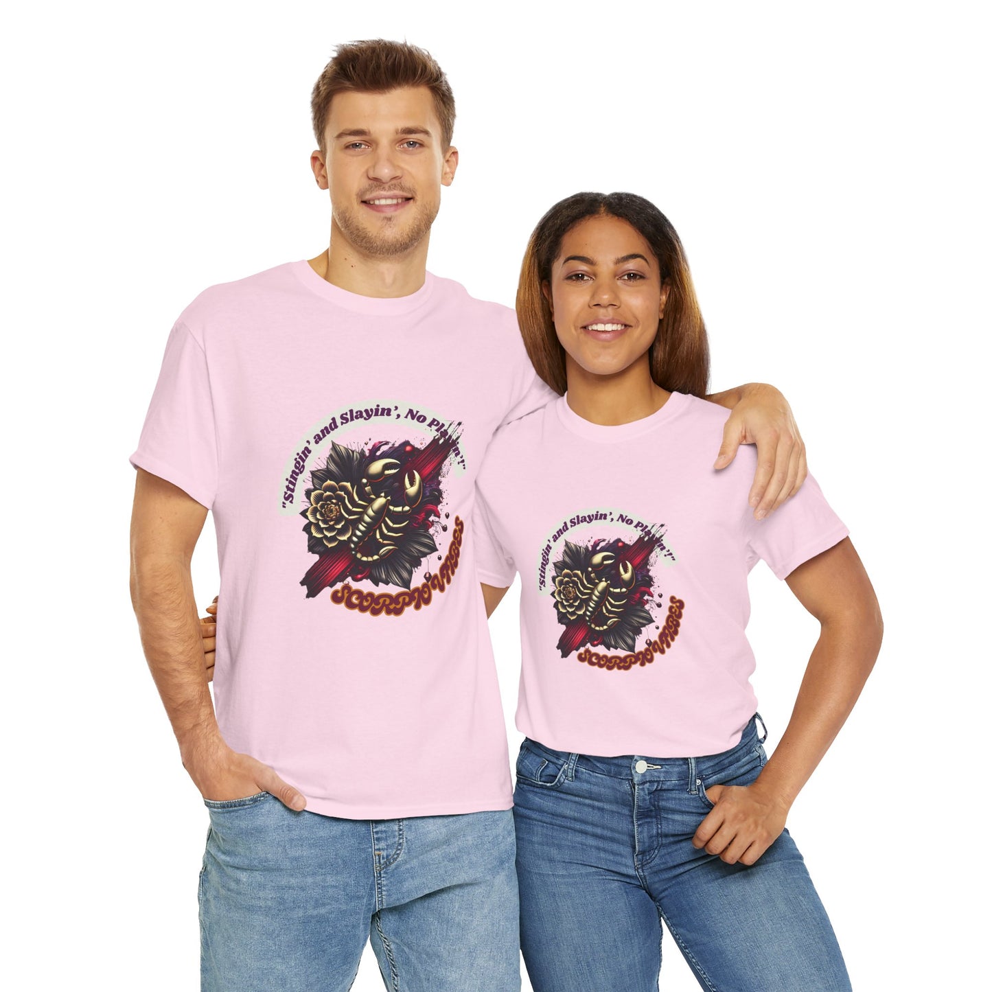 Scorpio Stinging and Slaying T- Shirt Unisex Heavy Cotton Tee