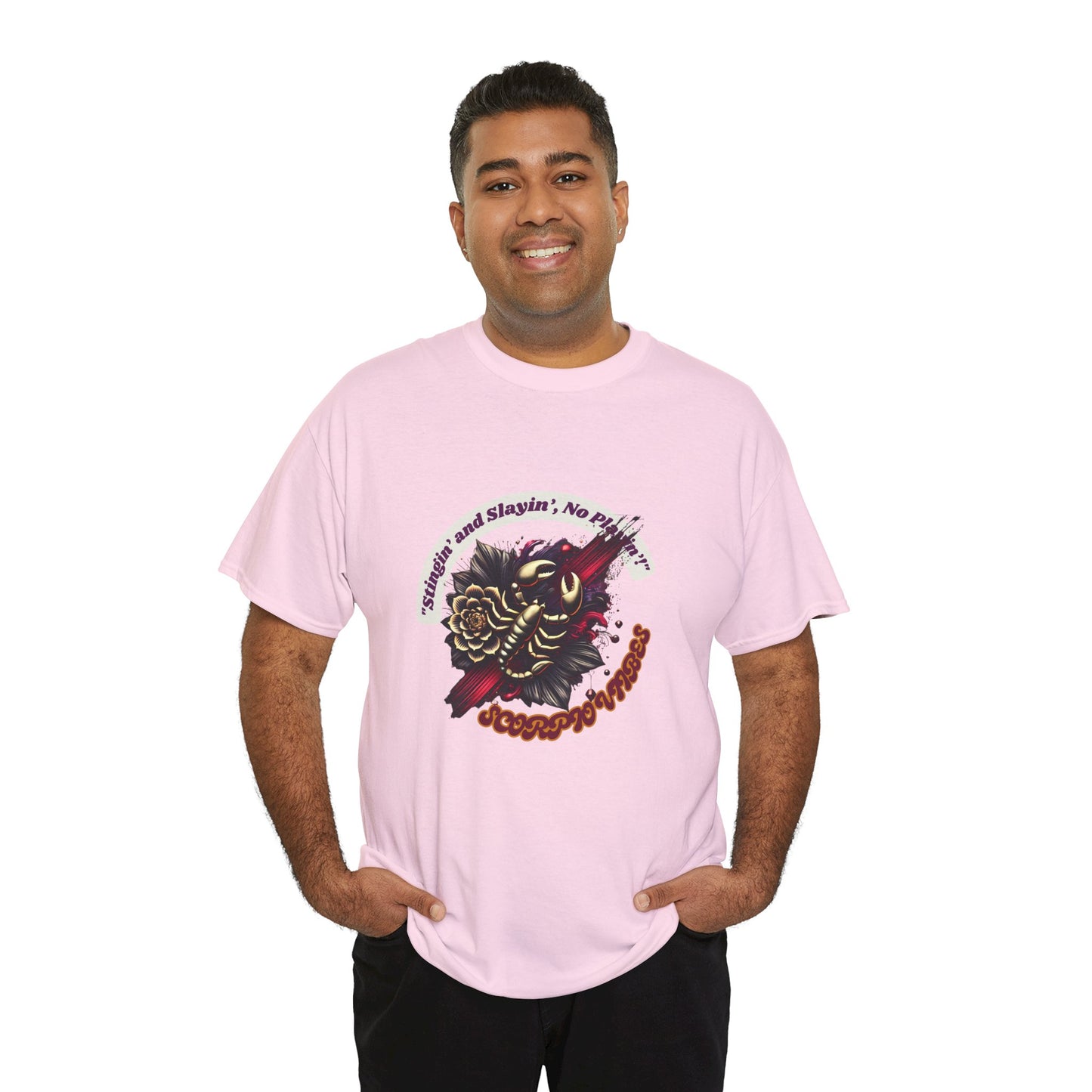 Scorpio Stinging and Slaying T- Shirt Unisex Heavy Cotton Tee