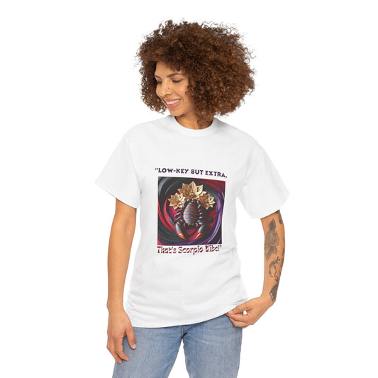 Scorpio Low Key T- Shirt Unisex Heavy Cotton Tee